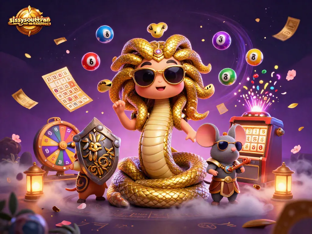 Sissyssouthernkitchen showcases a vibrant casino scene full of playful game elements and mystical characters.