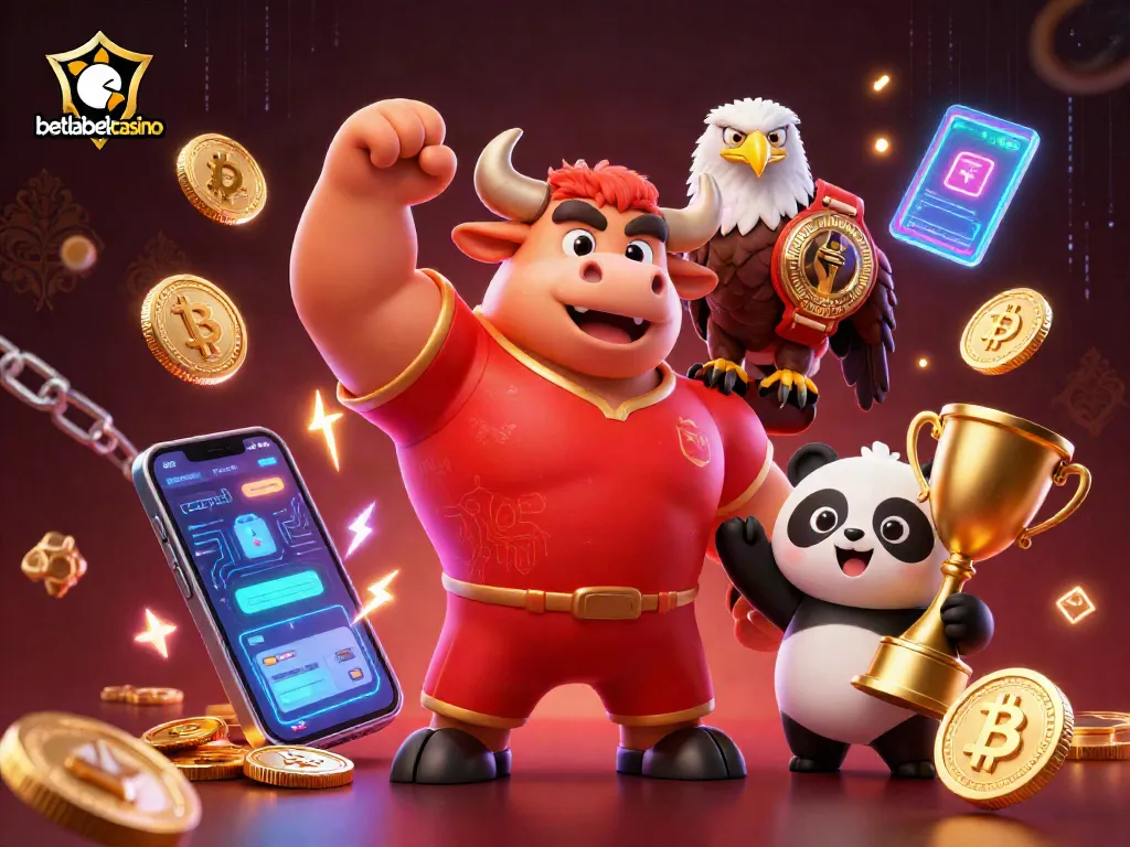 Experience winning at betlabelcasino with vibrant 3D characters celebrating casino success.